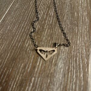 Triangle Butterfly Cutout Pendant Necklace - Silver Tone